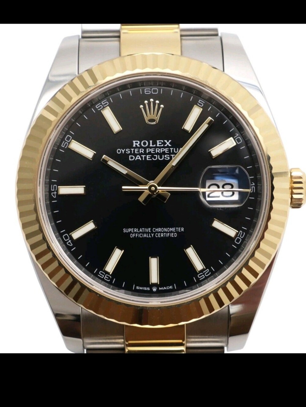 Rolex Oyster Perpetual Datejust Two-Tone Black Dial Watch